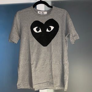 Comme Des Garçons Play - Gray Logo T-Shirt